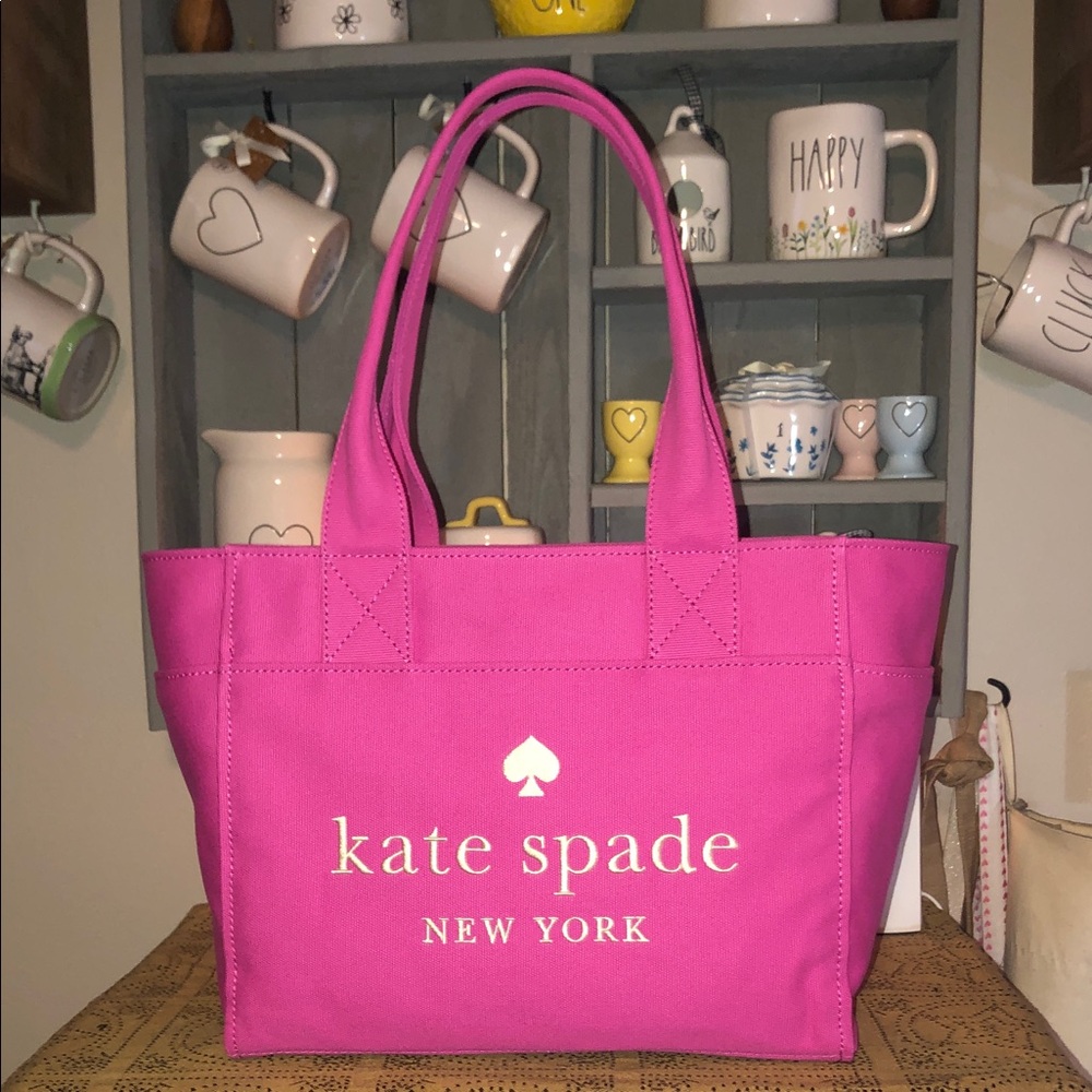 Kate Spade Jett Large Canvas Tote Magenta